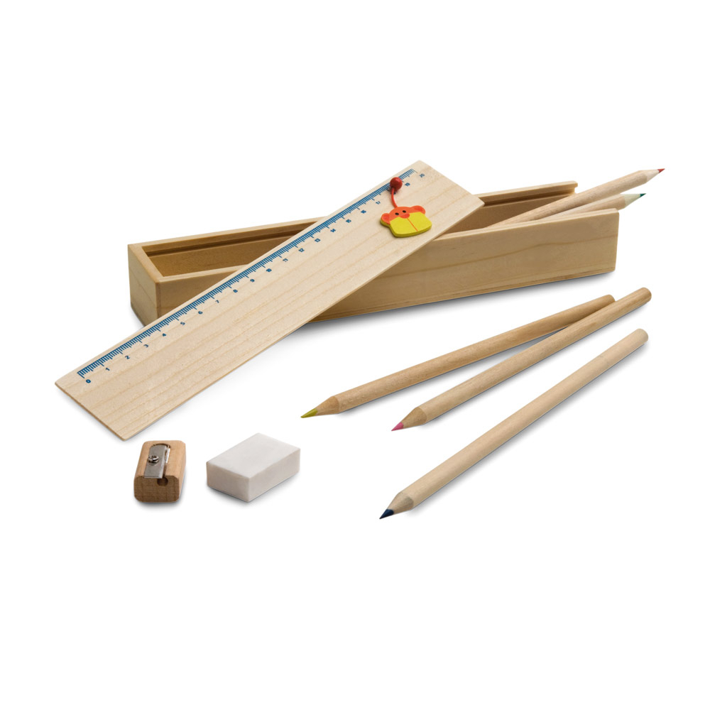 Set de dessin promotionnel en bois Doodle Naturel clair